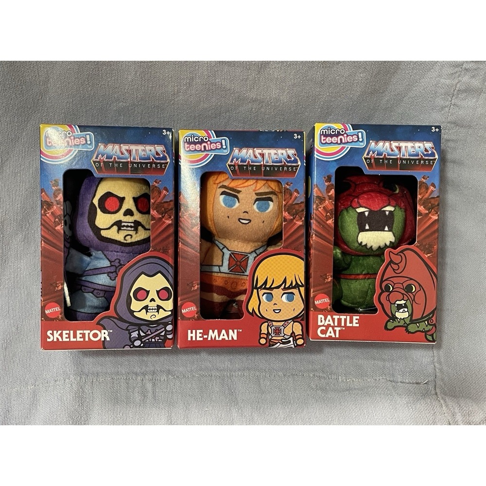 NEW Set of 3 Micro Teenies He-Man Skeletor & Battle Cat Masters of the Universe